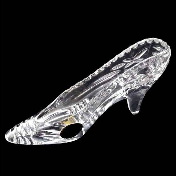 Godinger Lead Crystal Slipper Shoe Cinderella Handmolded Figurine W Germany - Picture 5 of 7
